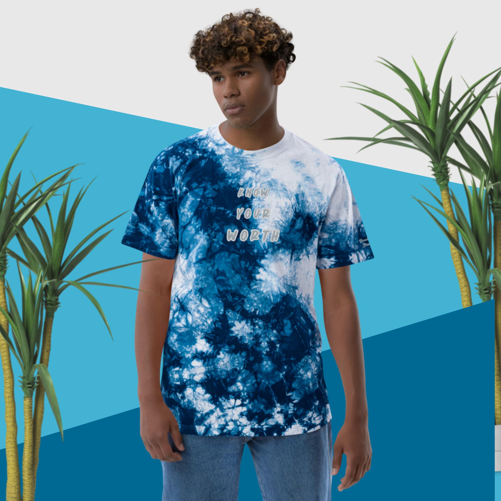 Oversized blue store tie dye shirt